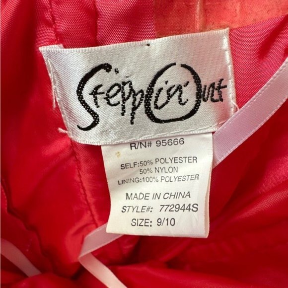 Vintage Y2K Stepping Out Pink Rainbow Tulle Poofy Strapless Prom Hoco Dress 9/10 - Picture 5 of 9